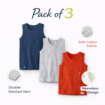 Premium Vest Cotton Fabric – Soft, Breathable & Skin-Friendly ( Pack Of 3 )