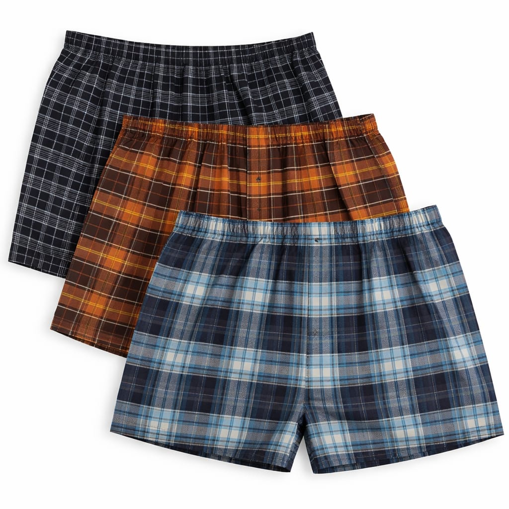 Premium Cotton Woven Boxers (Pack of 3)