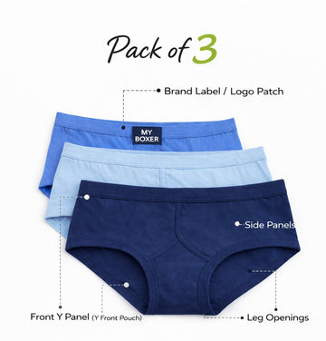 Pure Cotton Y-Front Briefs (Pack of 3)